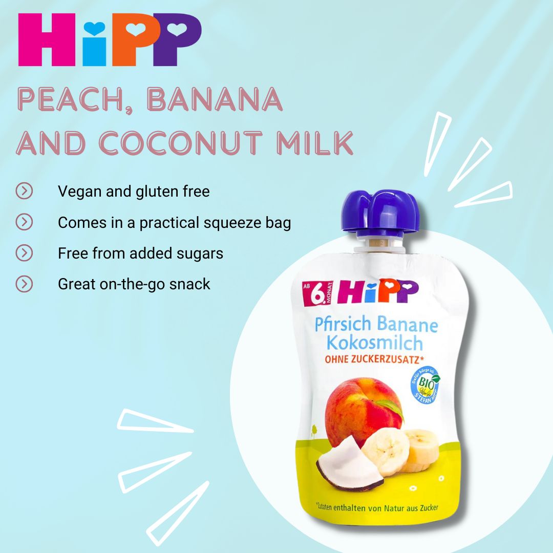 HiPP Baby Pouches: peach, banana and coconut milk
