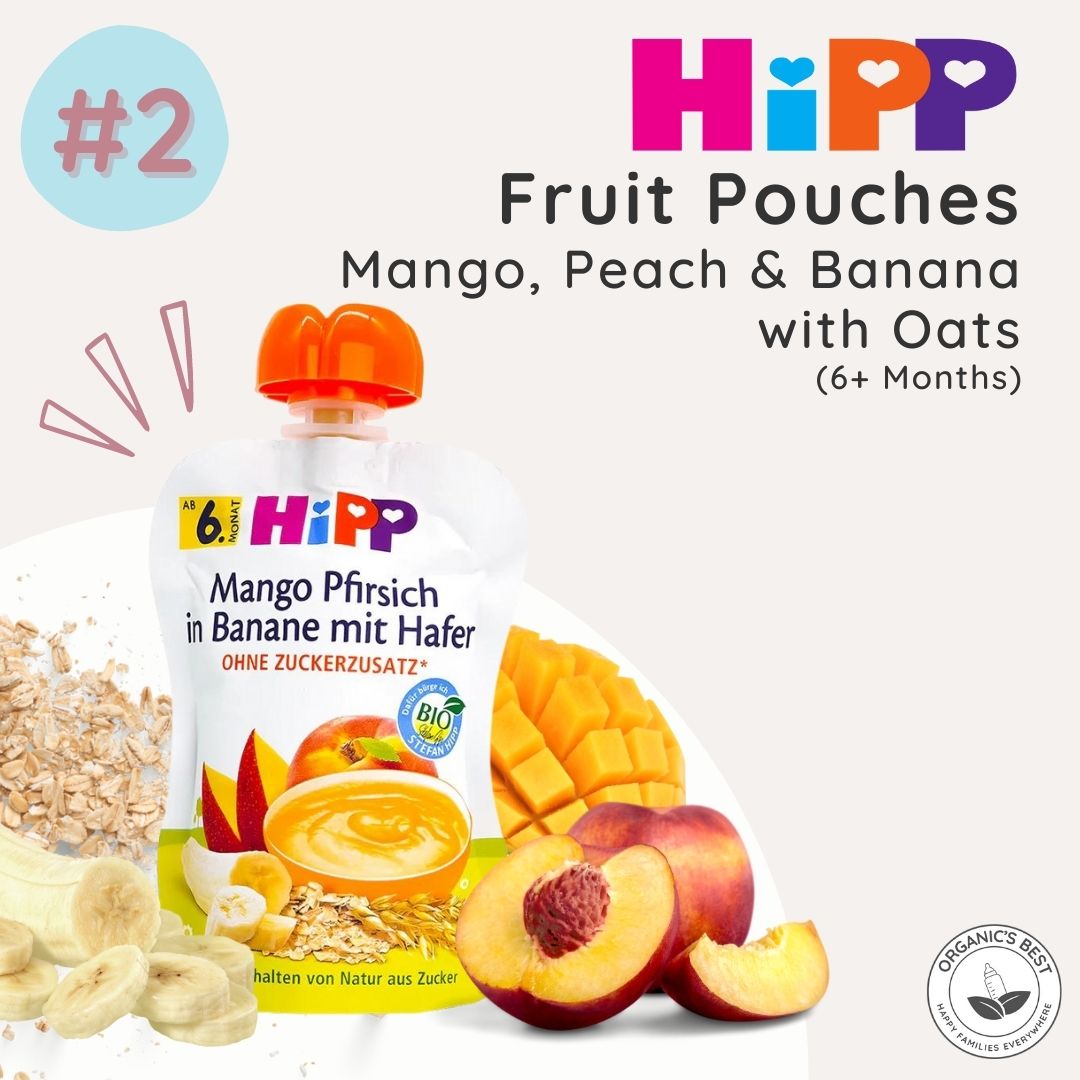 HiPP Fruit Pouch #2 Mango, Peach, and Banana with Oats | Organic's Best