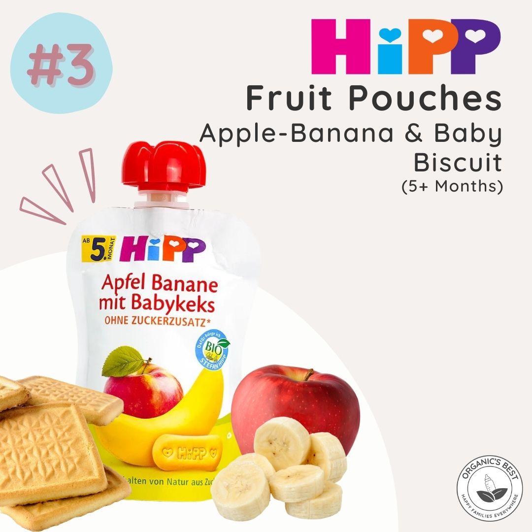 HiPP Fruit Pouch #3 Apple-Banana & Baby Biscuit | Organic's Best