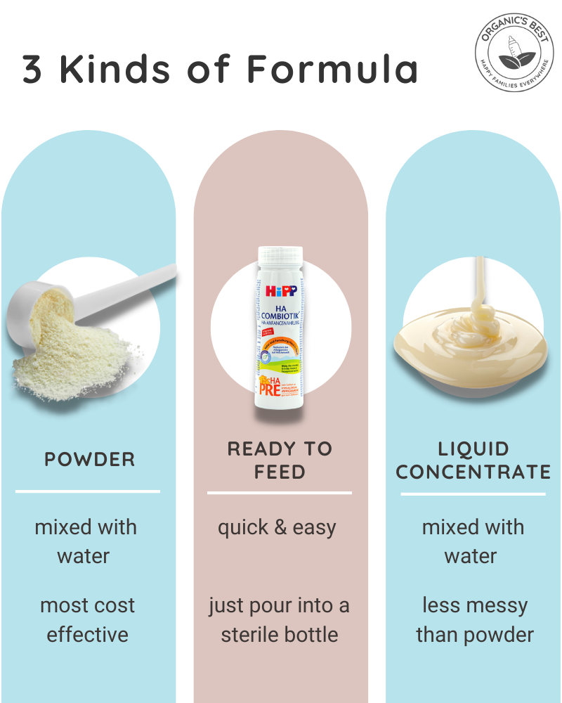 kinds of baby formula, powder, liquid, ready to feed | Organic's Best