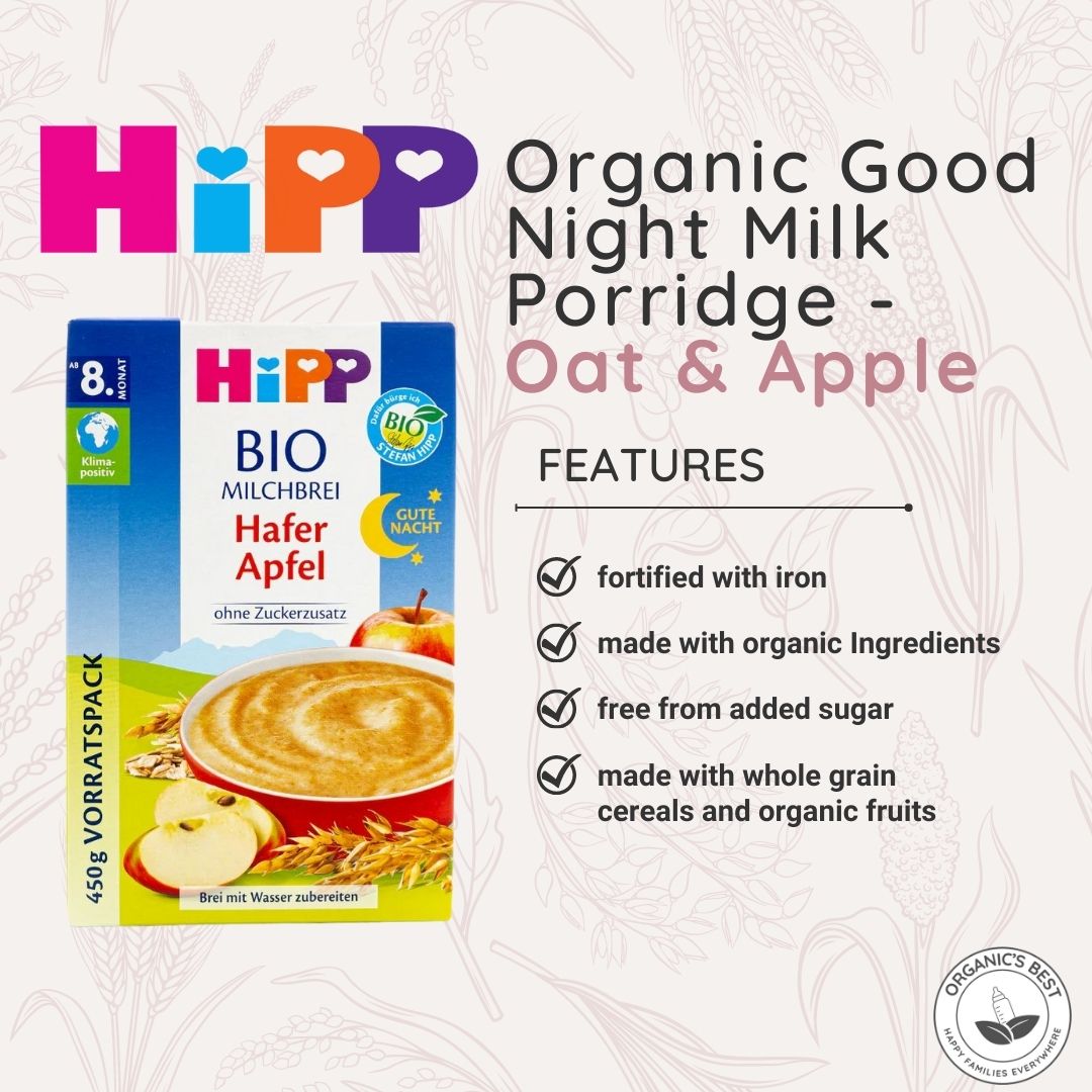 HiPP Organic Good Night Milk Porridge - Oat and Apple | Organic's Best