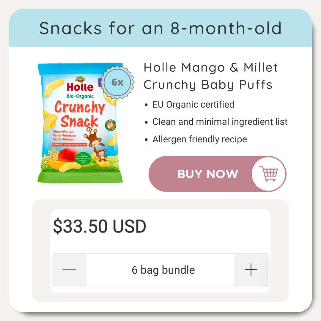 Holle Mango & Millet Crunchy Baby Puffs - Snacks for 8-month-old | Organic's Best