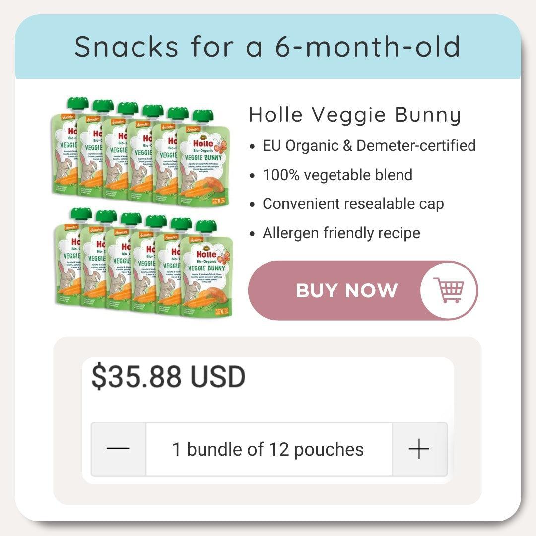 Holle Veggie Bunny Pouches - Snacks for 6-month-old | Organic's Best