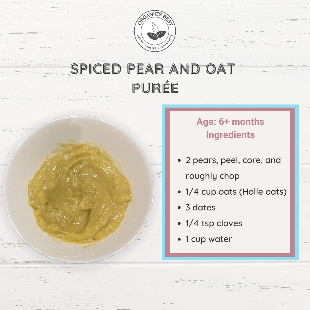 Spiced Pear and Oat Baby Food Puree | Organic's Best