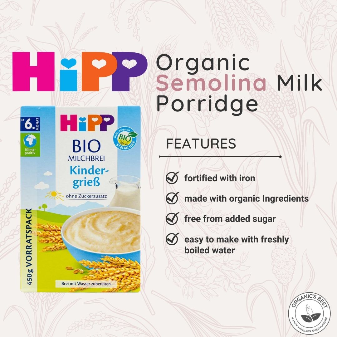 HiPP Organic Semolina Milk Porridge | Organic's Best