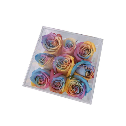 Rainbow Rose Bloom Box - Luxe Series
