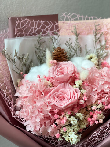 Pink Preserved Flower Bouquet