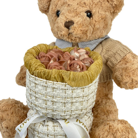 Cuddle Bear Huggies Bouquet - Soap Flower - Flowers - Preserved Flowers & Fresh Flower Florist Gift Store