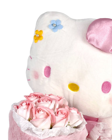 Hello Kitty Huggies Bouquet - Furry Pink - Flowers - Preserved Flowers & Fresh Flower Florist Gift Store