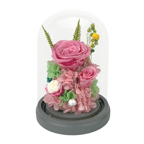 Petite Rosy Preserved Rose Dome - Pink - Flower - Preserved Flowers & Fresh Flower Florist Gift Store