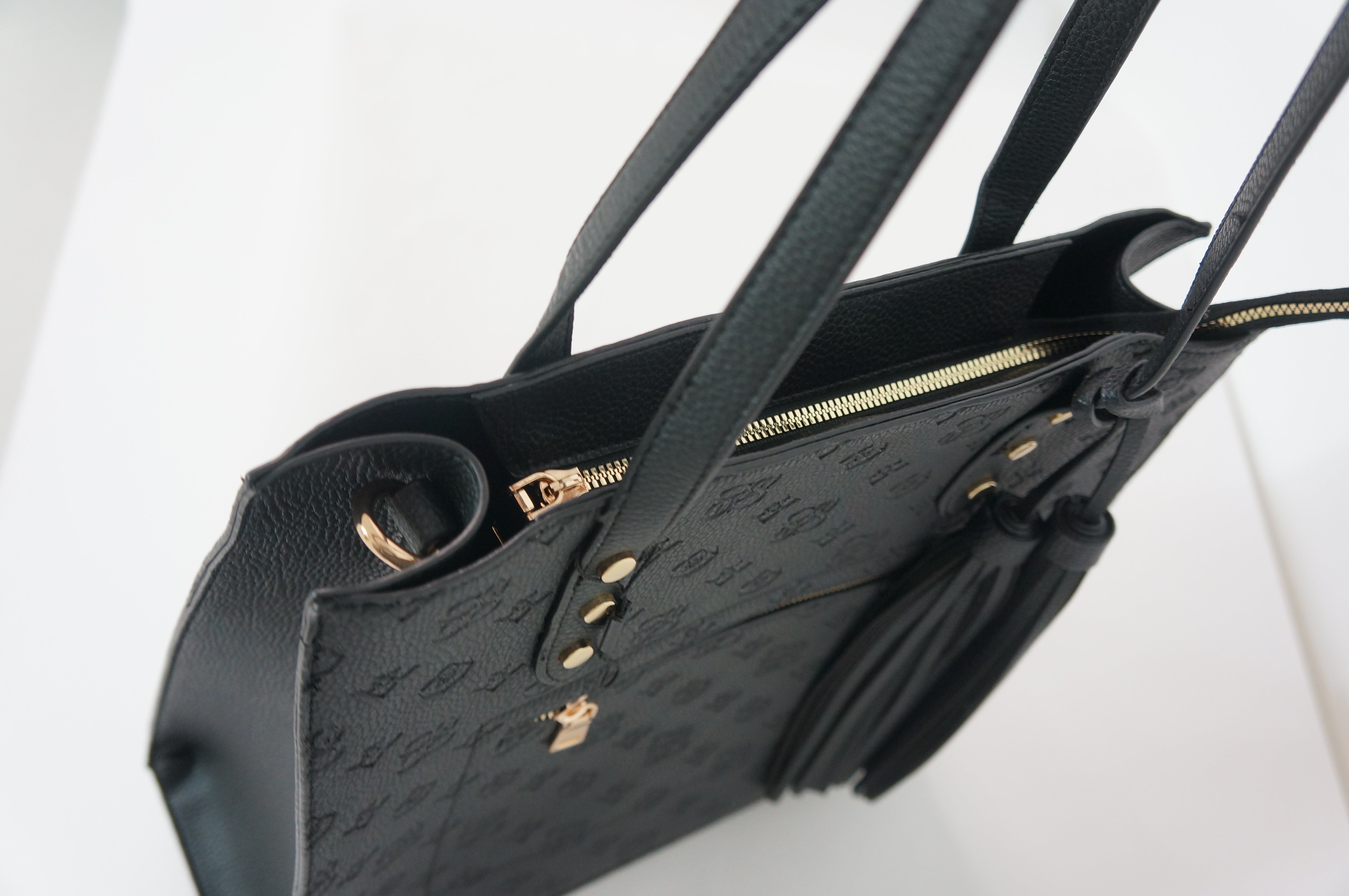 Monogram Black Large Bag | ALPHONSINA