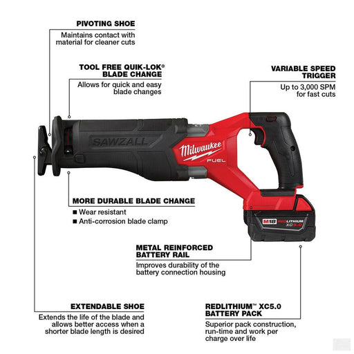 Milwaukee Tool 2830-20 M18 Fuel Rear Handle 7-1/4 in. Circular Saw