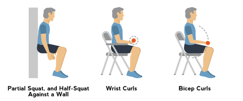 Squats, Bicep Curls and Wrist Curls