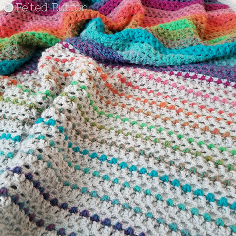 Elan Blanket | Crochet Pattern | Felted Button