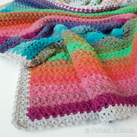 Elan Blanket | Crochet Pattern | Felted Button