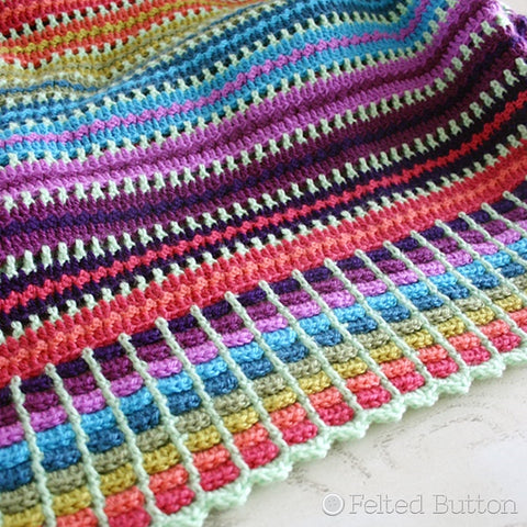 Skittles Blanket | Crochet Pattern | Felted Button