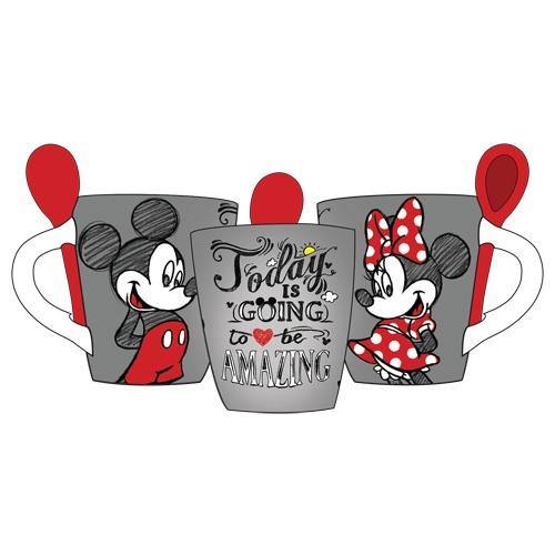 Disney Mickey and Minnie Kissyface Mugs, Set of 2