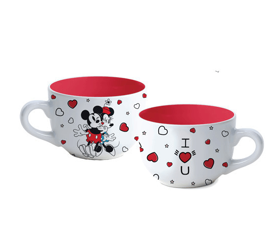 Disney Mickey and Minnie Classic Allover Faces Ceramic Mugs | Set of 2