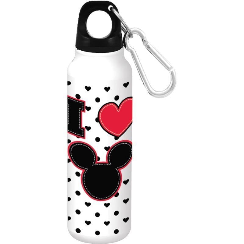 Disney Mickey & Minnie Mouse Sunset Aluminum Water Bottle with Carabiner  Hook