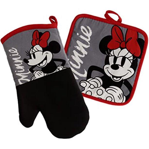 Mickey & Minnie Mouse 3pc Kitchen Set Oven Mitt Pot Holder Dish Towel  Sunset 