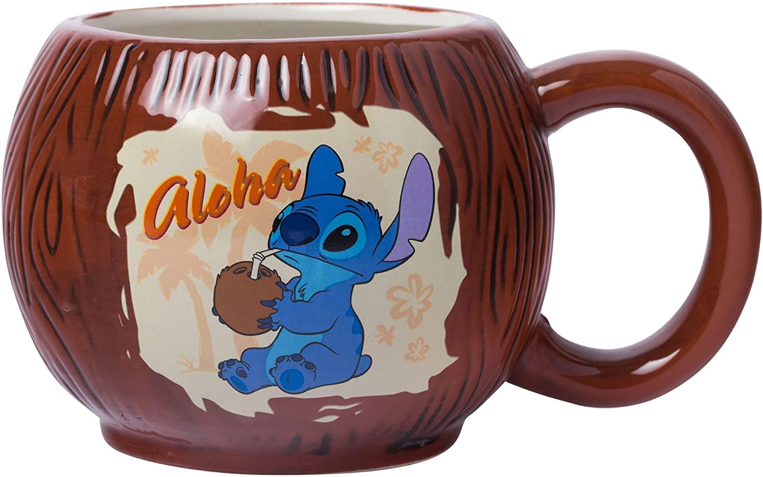 Disney Lilo and Stitch Floral Ducks Ceramic Coffee Mug, 20 Ounces 