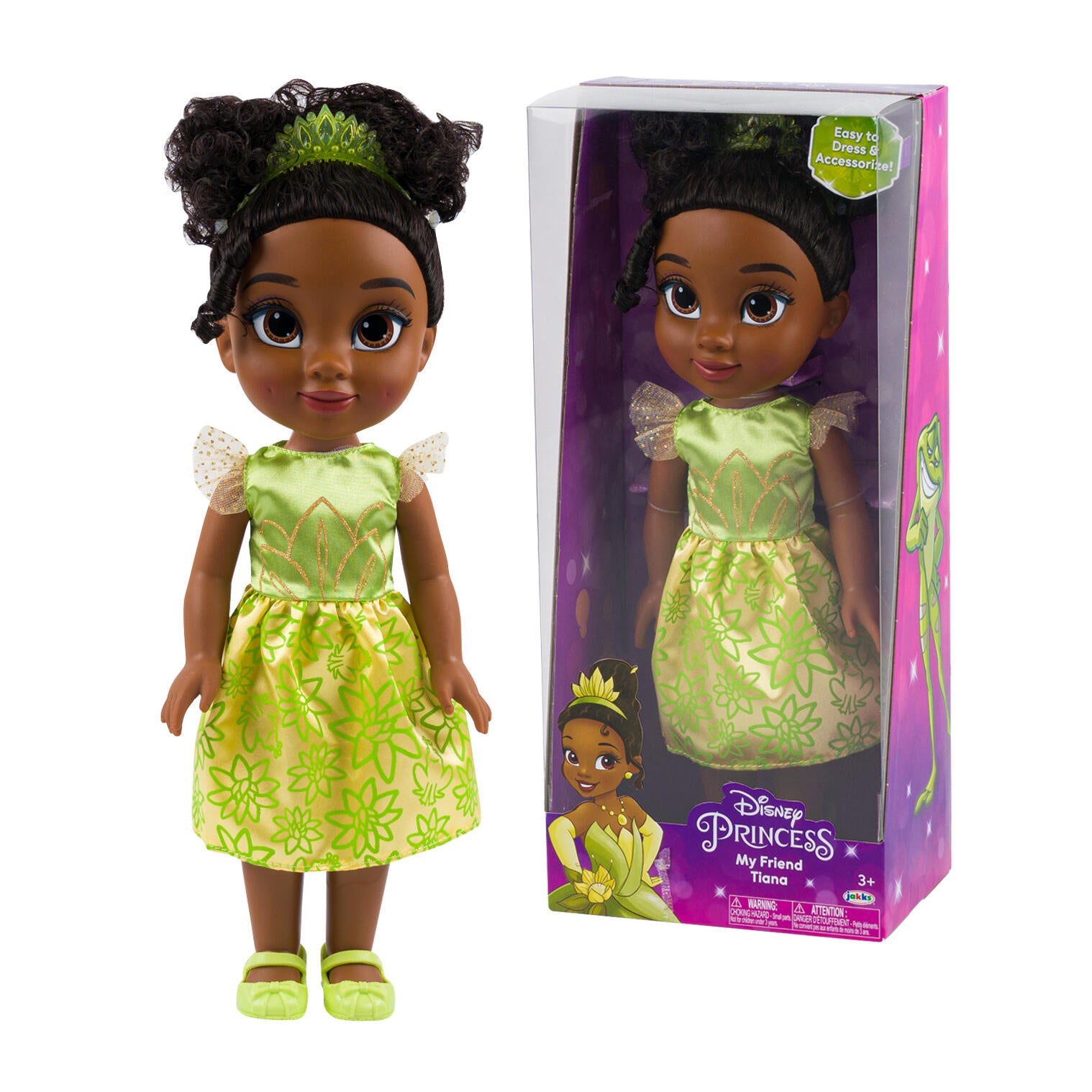 Disney Tiana The Princess & The Frog 21 Plush Doll Soft Glitter Dress HTF  