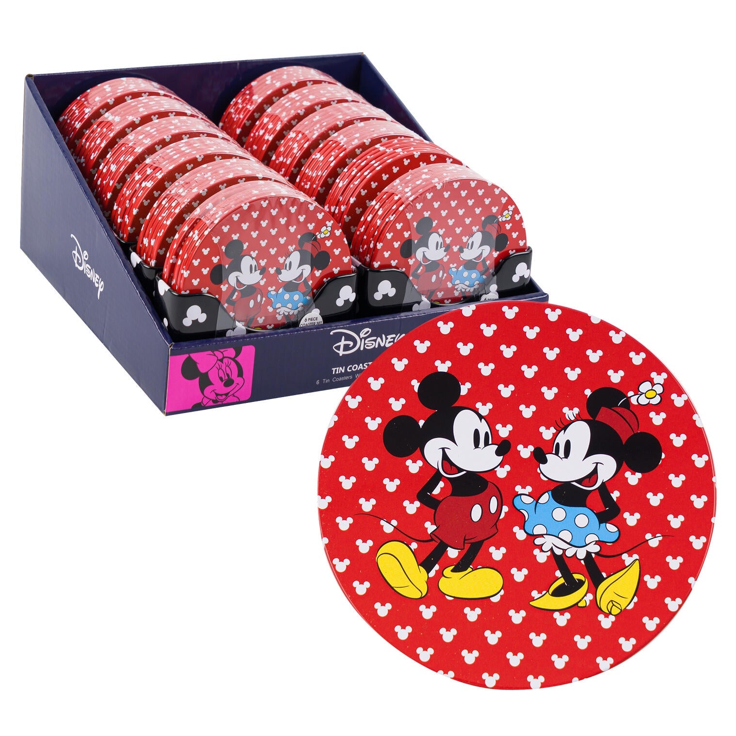 Mickey and Minnie Round Coaster Set- 4 1/2