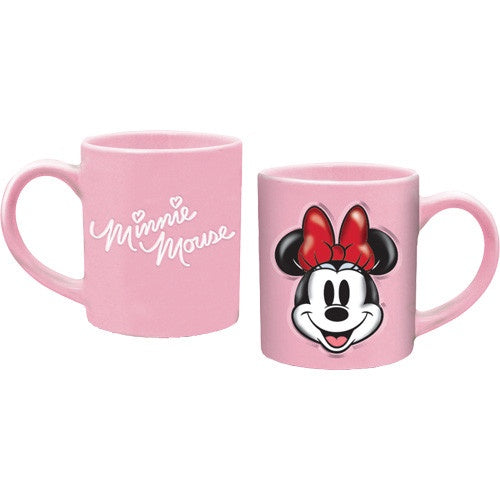 Disney Store USA Embossed Mickey and Minnie mouse pink and red coffee mugs  Set 2 on eBid United States