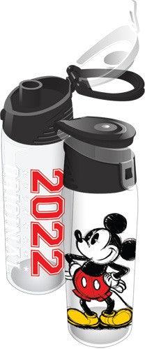 Disney Mickey & Minnie Mouse Sunset Aluminum Water Bottle with Carabiner  Hook