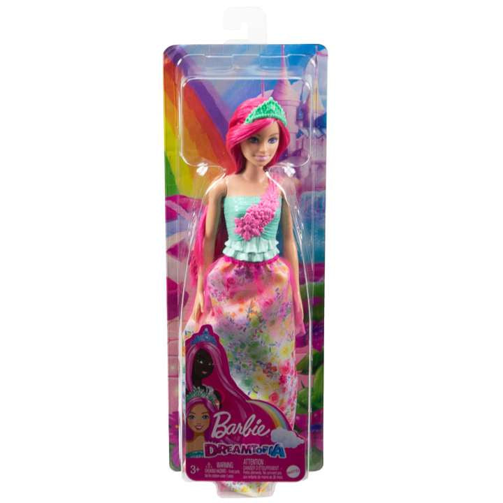 Barbie Dreamtopia Princess Doll, 12-Inch, Brunette With Pink Hair Stre