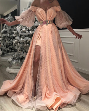 peach gown design