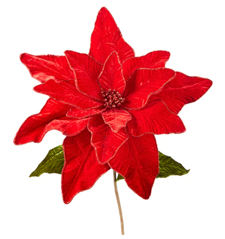 Pizzaz Home Gulf Breeze Tree Red Velvet Poinsettia Stem