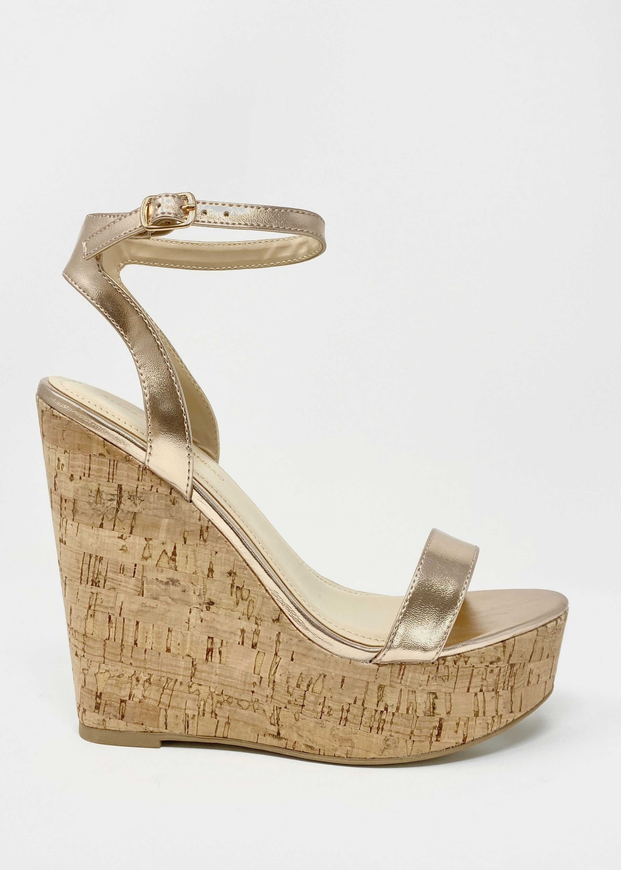 wedge rose gold shoes