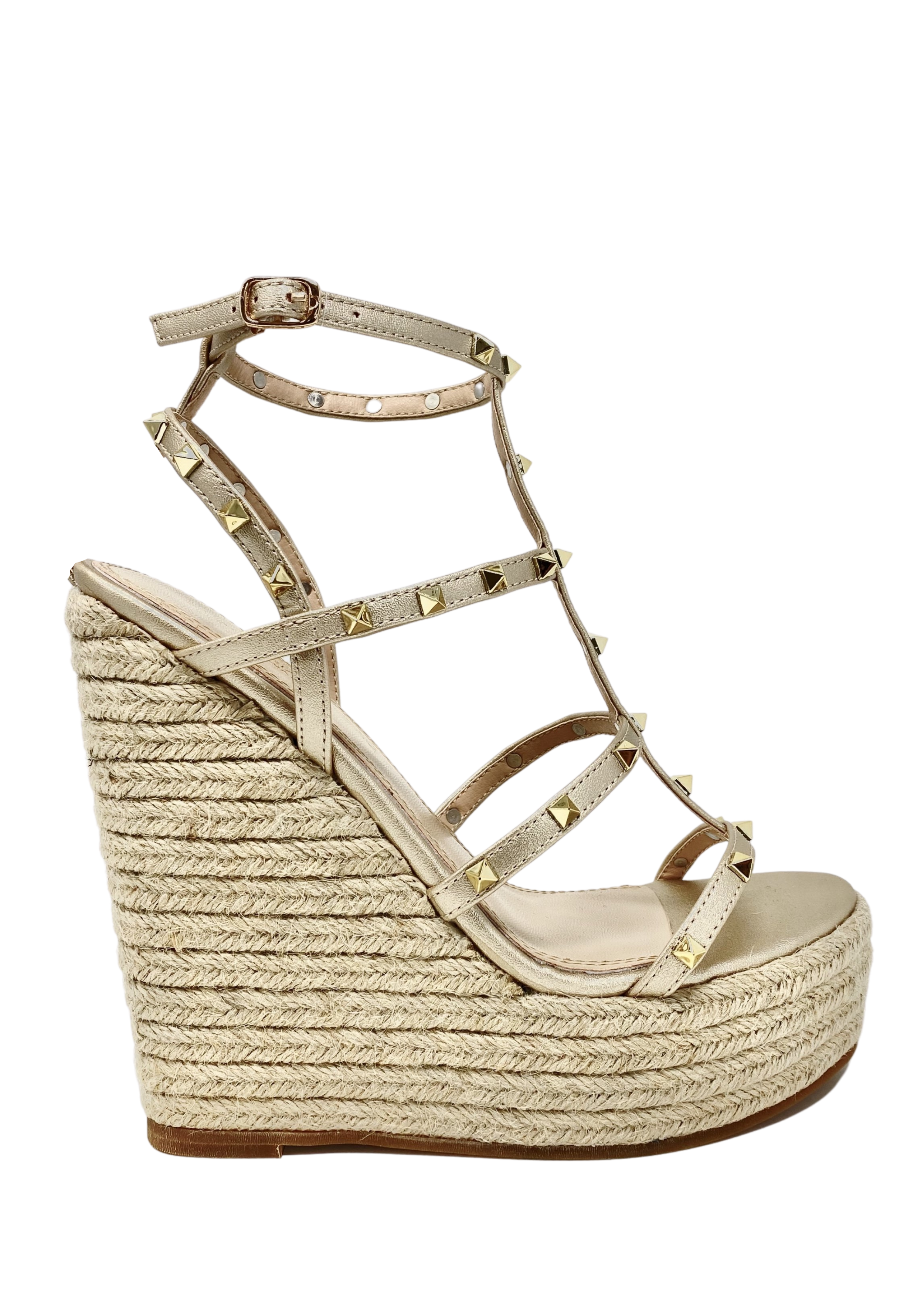 gold espadrille wedges