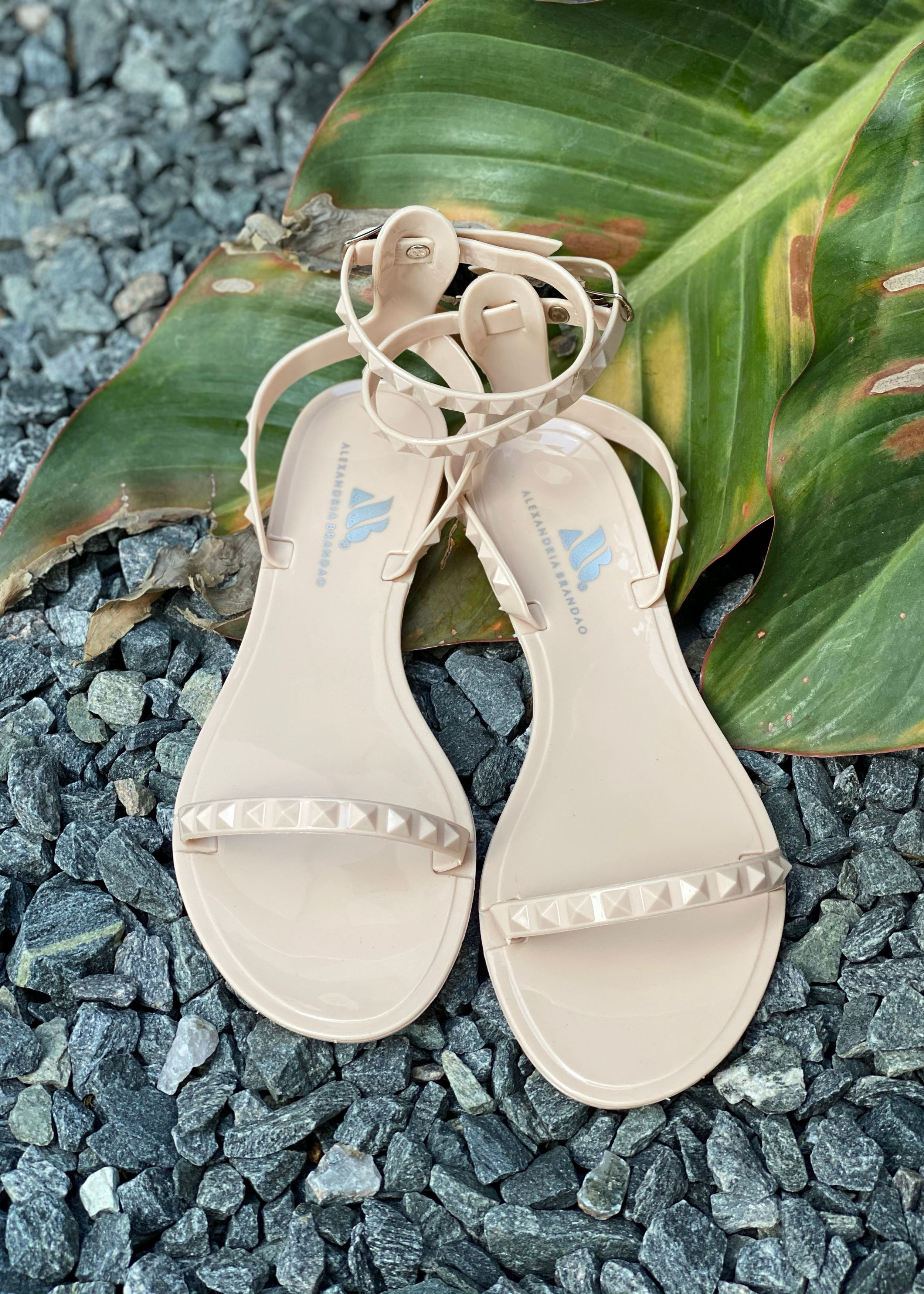 Women's Wide Aria Shinny Nude Sandals - Shoes by Alexandria Brandao product image