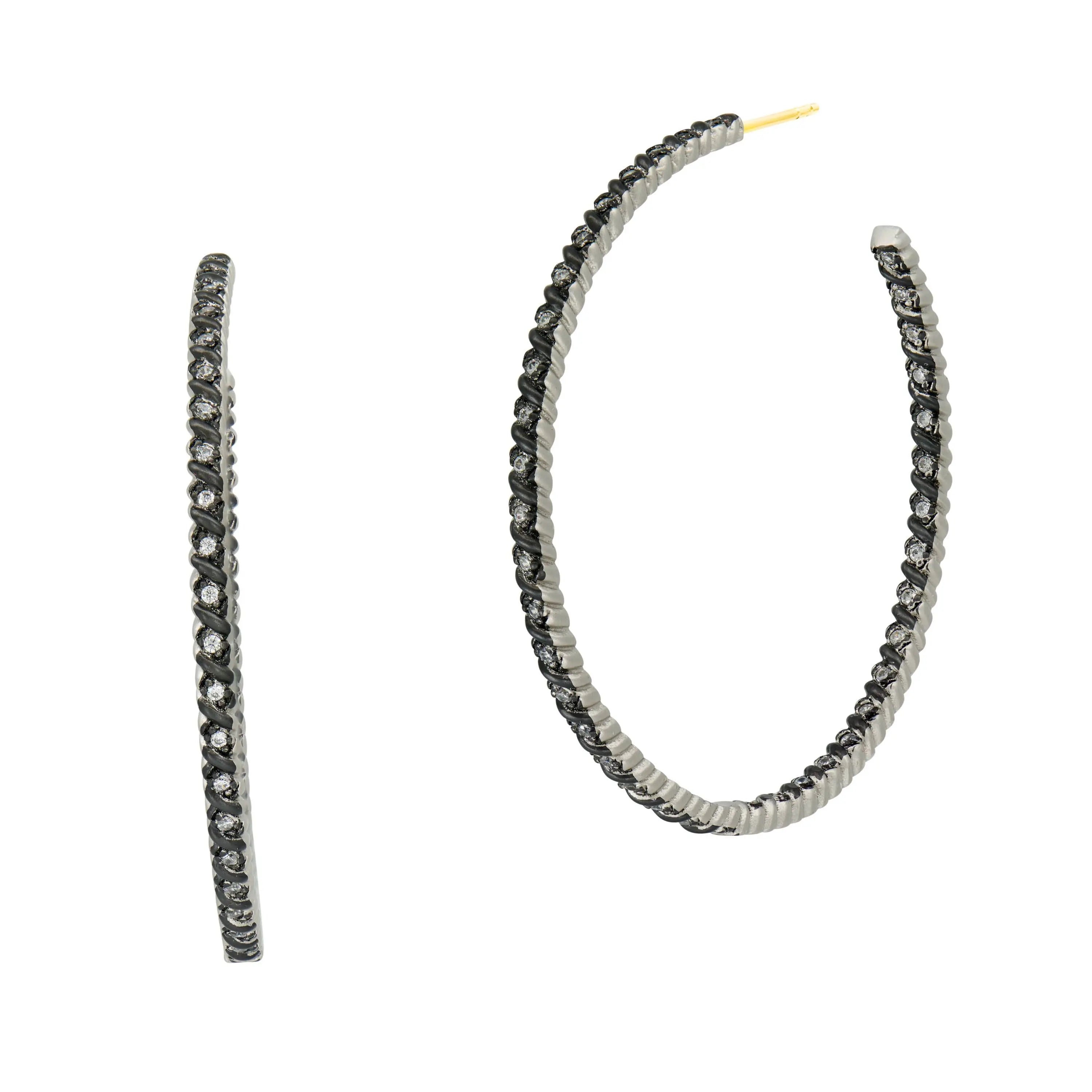Buy OOMPH Jewellery Pair Of Black Stainless Steel Small Hoop Earrings For  Men & Boys Online