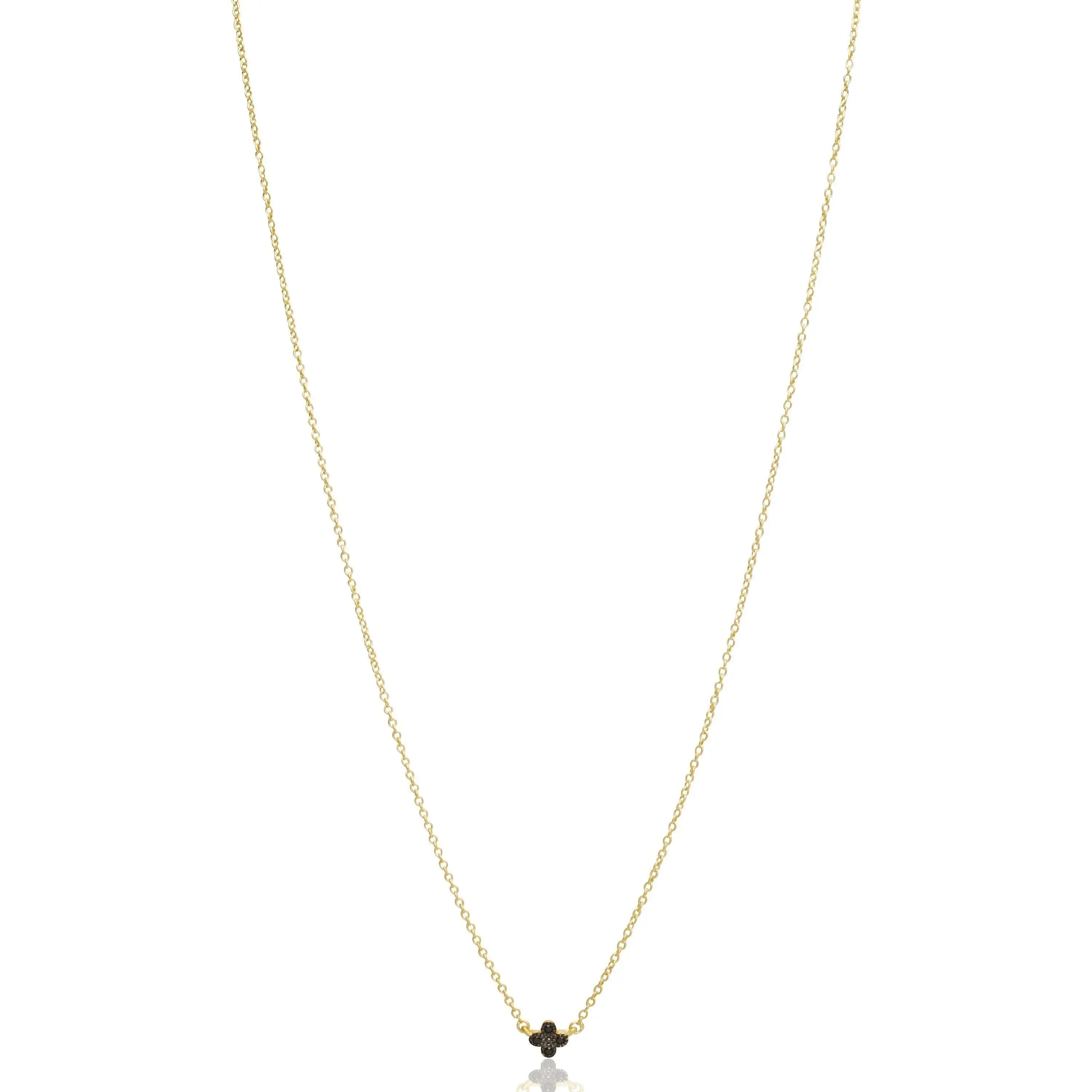 Freida Rothman:Black Pave Mini Clover Necklace – FREIDA ROTHMAN