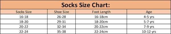 OneSports Socks Size Chart