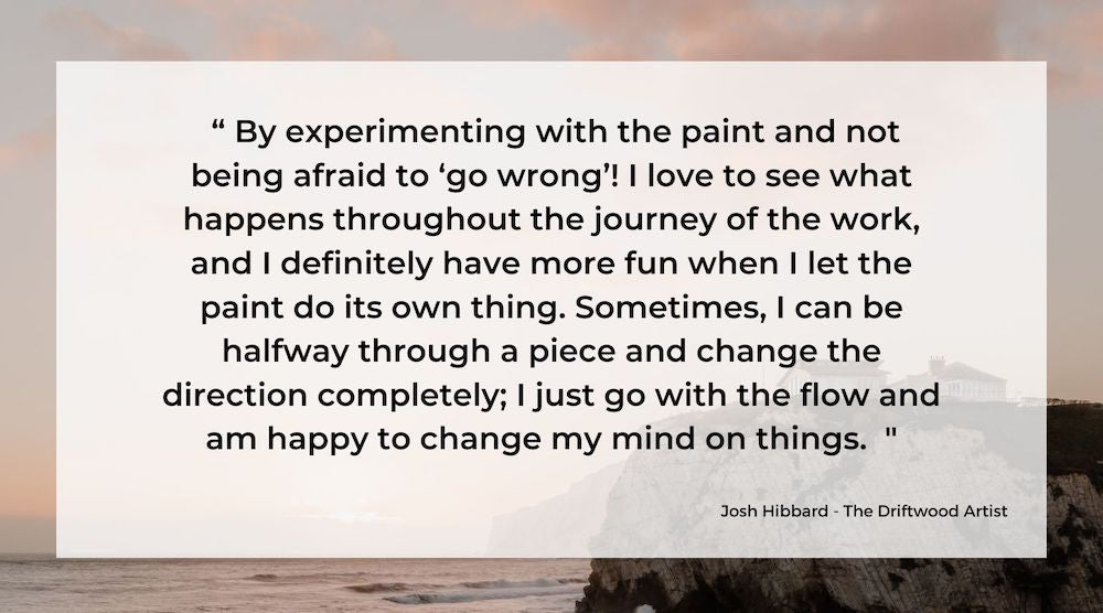 A quote from the blog post about artist Josh Hibberd