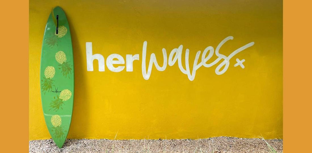 New her waves logo design mural by Pepa Ivanoff 