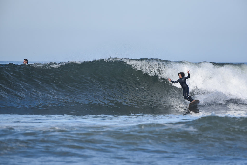 danielle surfing oceanside her waves