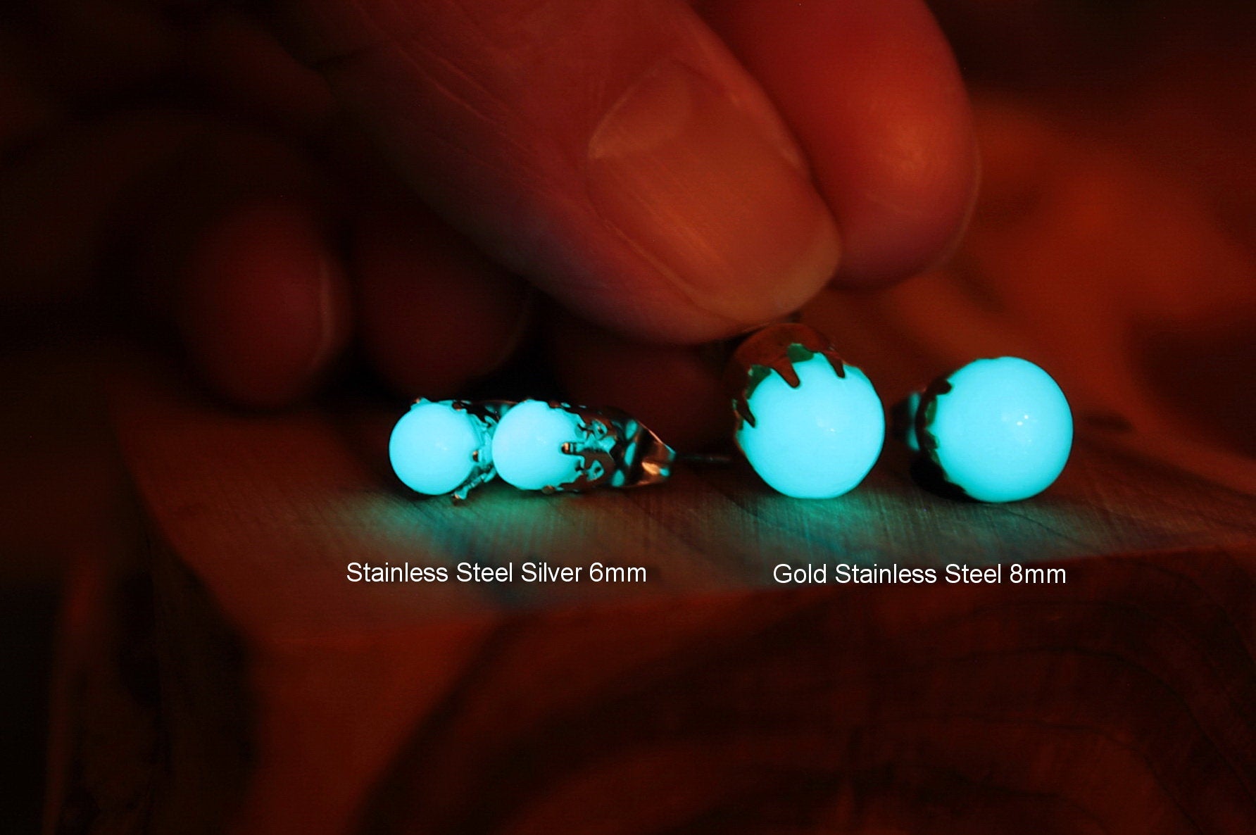 glow in the dark earrings studs