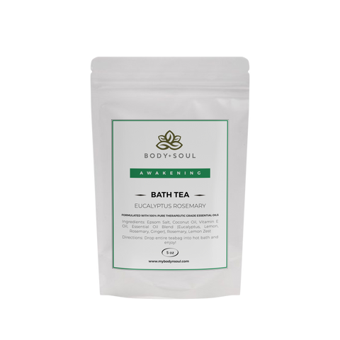 bath tea bath salt eucalyptus rosemary essential oils epsom salt respiratory covid symptom relief