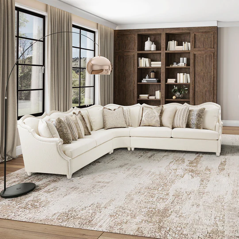 Michael Amini Chamberi Sectional French Vanilla