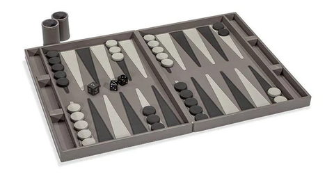 Interlude Home Corbin Backgammon Set Grey