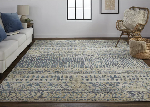 Feizy Palomar 6591F in Blue / Beige 2' x 3'