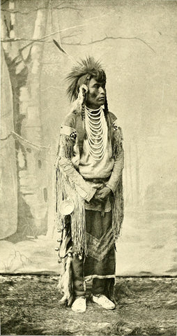 A Dene Chief in Full Dress photo by C. W. Maihers, Vancouver, B.C.
