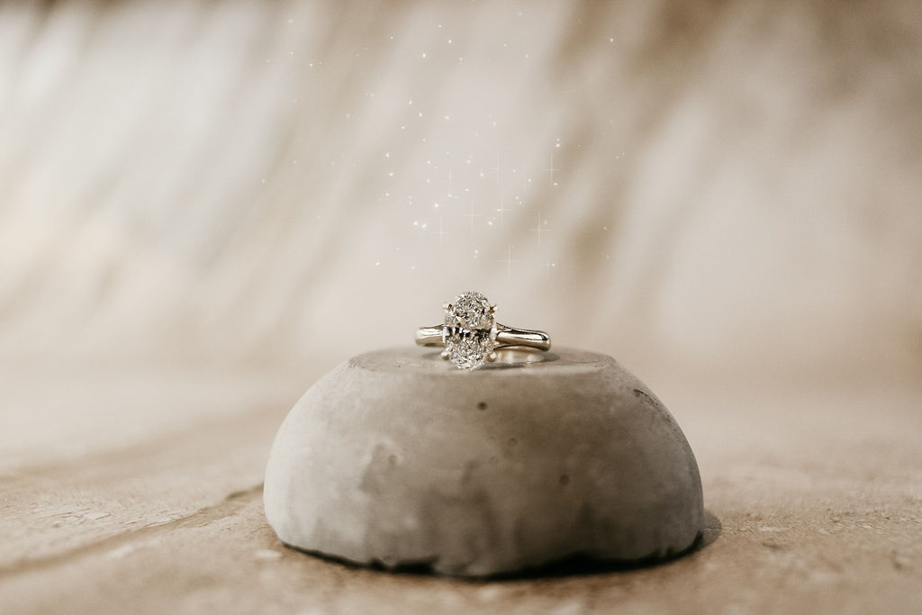 custom oval cut diamond four prong engagement ring