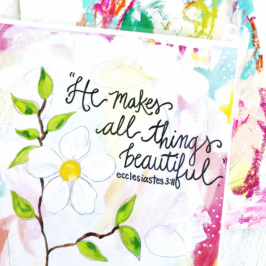 Inspirational Art Print "All Things Beautiful" 8.5 x 11 inches - Bethany Joy Art