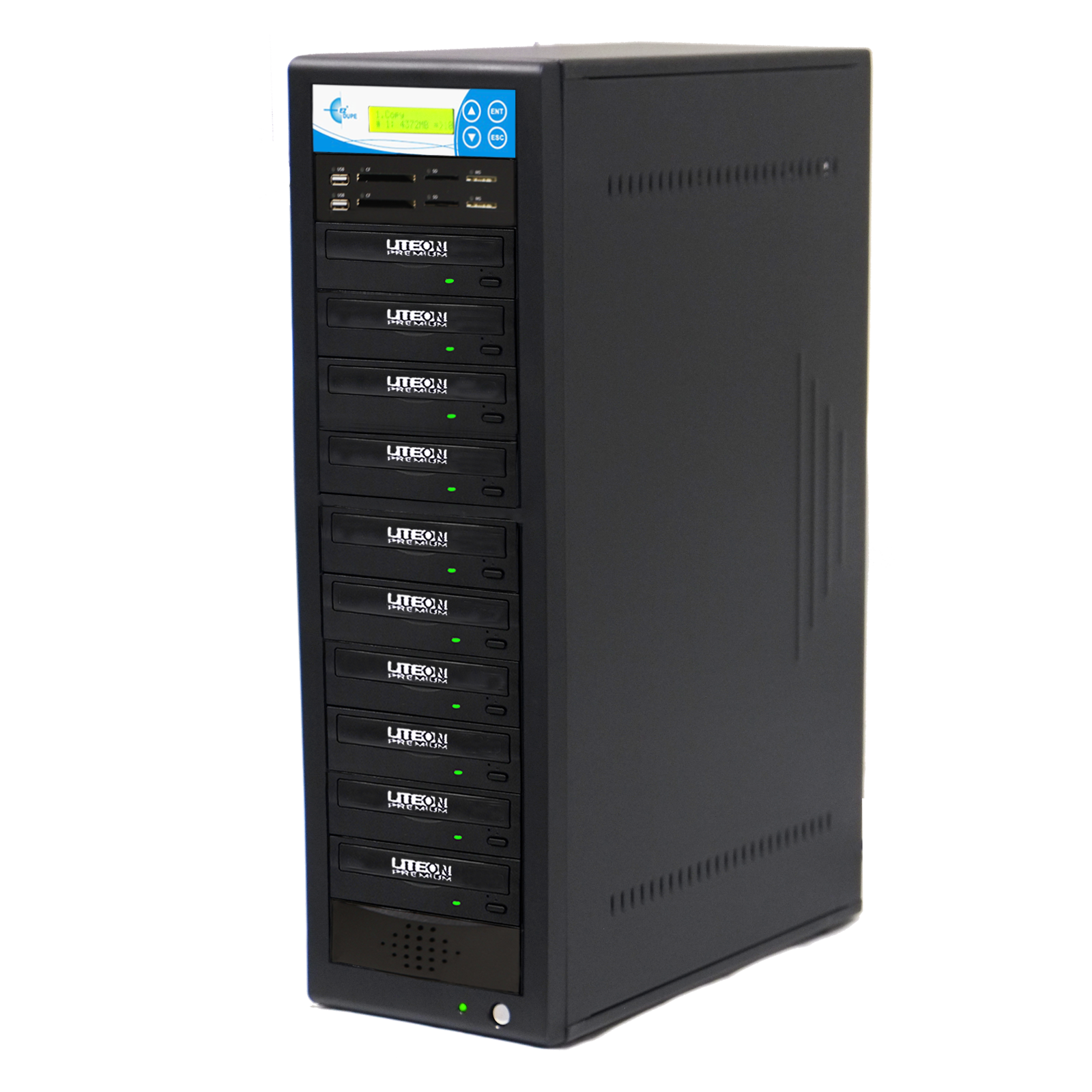 EZ Dupe Media Mirror Plus Duplicator - Flash Media & 1 to 9 Discs Copier